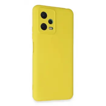 Newface Xiaomi Redmi Note 12 5G Kılıf Nano içi Kadife Silikon - Sarı