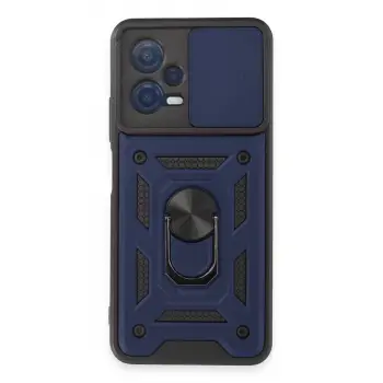 Newface Xiaomi Redmi Note 12 5G Kılıf Pars Lens Yüzüklü Silikon - Lacivert