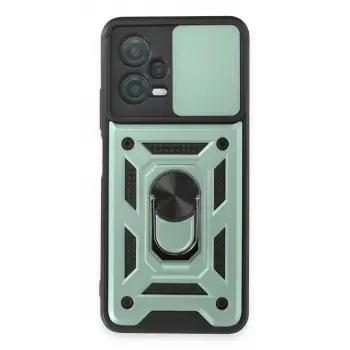 Newface Xiaomi Redmi Note 12 5G Kılıf Pars Lens Yüzüklü Silikon - Yeşil