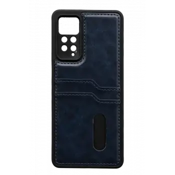 Newface Xiaomi Redmi Note 12 Pro 4G Kılıf Sara Kartvizitli Deri Kılıf - Lacivert