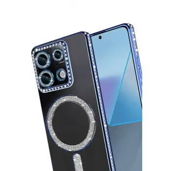 Newface Xiaomi Redmi Note 13 Pro 4G Joke Simli Magneticsafe Kılıf - Mavi