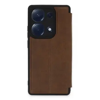 Newface Xiaomi Redmi Note 13 Pro 4G Kılıf Flip Cover - Taba
