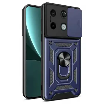 Newface Xiaomi Redmi Note 13 Pro 4G Pars Lens Yüzüklü Silikon - Lacivert