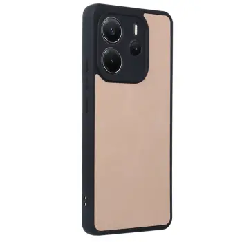 Newface Xiaomi Redmi Note 14 4G Kılıf Aras Deri Kapak - Pudra
