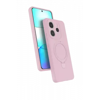 Newface Xiaomi Redmi Note 14 4G Regal Magsafe Standlı Kapak - Açık Pembe