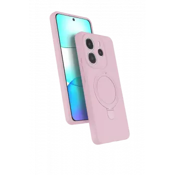 Newface Xiaomi Redmi Note 14 4G Regal Magsafe Standlı Kapak - Açık Pembe