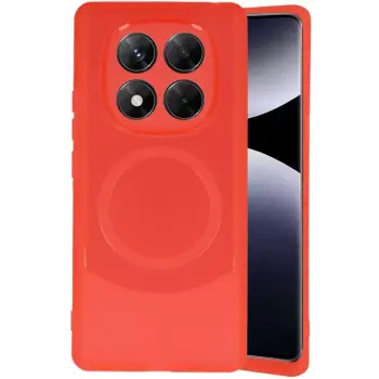 Newface Xiaomi Redmi Note 14 Pro 5G Kılıf Maya Karbon Kapak - Kırmızı