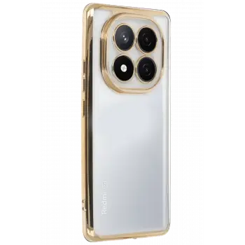 Newface Xiaomi Redmi Note 14 Pro Plus Kılıf Razer Lensli Silikon - Gold
