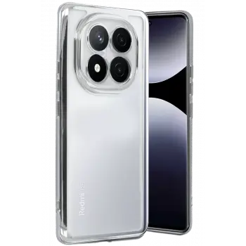 Newface Xiaomi Redmi Note 14 Pro Plus Kılıf Razer Lensli Silikon - Gümüş