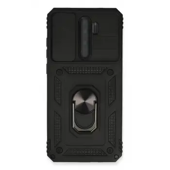 Newface Xiaomi Redmi Note 8 Pro Kılıf Pars Lens Yüzüklü Silikon - Siyah
