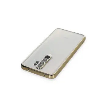 Newface Xiaomi Redmi Note 8 Pro Kılıf Razer Lensli Silikon - Gold