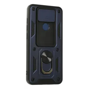 Newface Xiaomi Redmi Note 9 Kılıf Pars Lens Yüzüklü Silikon - Lacivert