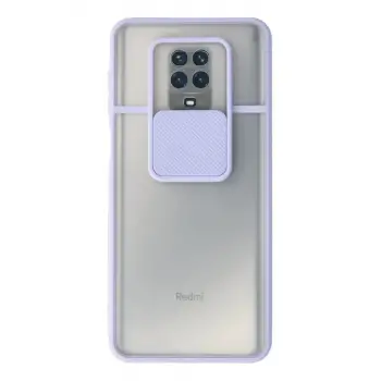 Newface Xiaomi Redmi Note 9 Pro Kılıf Palm Buzlu Kamera Sürgülü Silikon - Lila