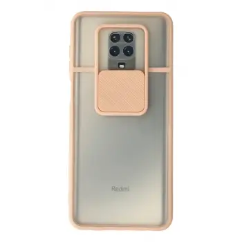 Newface Xiaomi Redmi Note 9 Pro Kılıf Palm Buzlu Kamera Sürgülü Silikon - Pembe