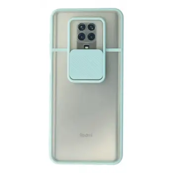 Newface Xiaomi Redmi Note 9 Pro Kılıf Palm Buzlu Kamera Sürgülü Silikon - Turkuaz