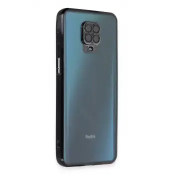 Newface Xiaomi Redmi Note 9 Pro Kılıf Razer Lensli Silikon - Siyah