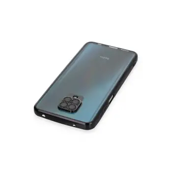 Newface Xiaomi Redmi Note 9 Pro Kılıf Razer Lensli Silikon - Siyah