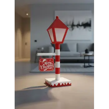 Noel Temalı Tabelalı Lamba Dekoratif Aydınlatma Yılbaşı Süsü
