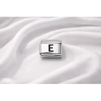 Nomination Uyumlu E Harfi Charm – Çelik Harfli Bileklik Aksesuarı ,Kişiye Özel Modüler Takı