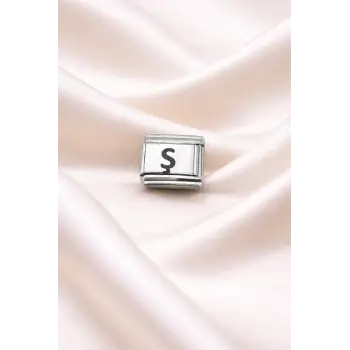 Nomination Uyumlu Ş Harfli Charm | Paslanmaz Çelik Harf Charm | Kişiye Özel Bileklik Aksesuarı