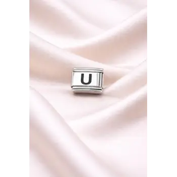 Nomination Uyumlu U Harfli Charm | Paslanmaz Çelik Harf Charm | Kişiye Özel Bileklik Aksesuarı
