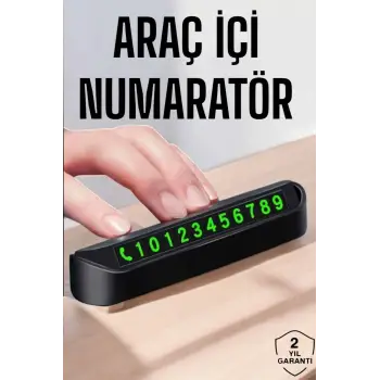 Numaralık Araç İçi Araba Araç Park Numaratör Telefon Numarası Yazma