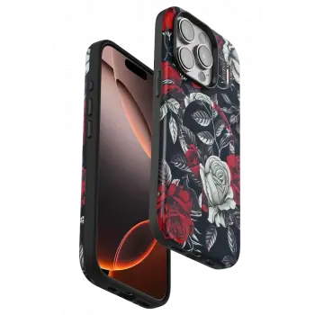 Onegif Apple iPhone 14 Pro Flower Series Magsafe Kapak - Siyah
