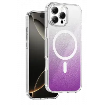 Onegif Apple iPhone 16 Pro Max Sora Simli Magsafe Kapak - Mor