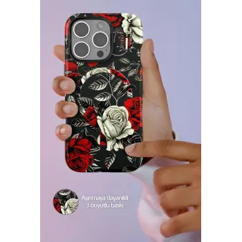 Onegif iPhone 15 Plus Flower Series Magsafe Kapak - Mavi