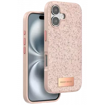 Onegif Apple iPhone 16 Plus Bright Simli Kapak - Pembe