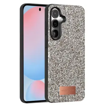 Onegif Samsung Galaxy S24 FE Bright Simli Kapak - Gümüş