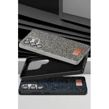 Onegif Samsung Galaxy S25 Ultra Bright Simli Kapak - Gümüş