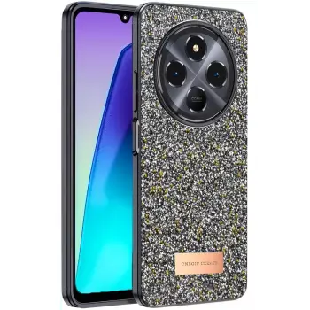 Onegif Xiaomi Redmi 14C Bright Simli Kapak - Gümüş