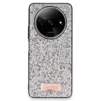 Onegif Xiaomi Redmi A3 4G Bright Simli Kapak - Gümüş