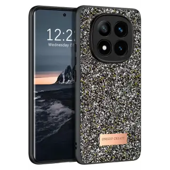 Onegif Xiaomi Redmi Note 14 Pro 4G Bright Simli Kapak - Gümüş