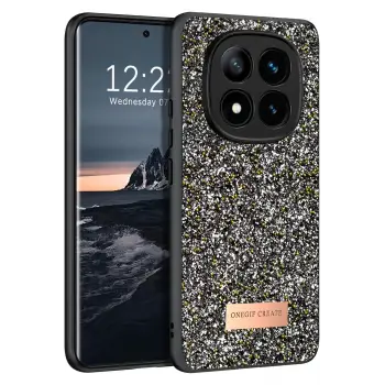 Onegif Xiaomi Redmi Note 14 Pro 4G Bright Simli Kapak - Gümüş