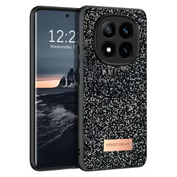Onegif Xiaomi Redmi Note 14 Pro 4G Bright Simli Kapak - Siyah