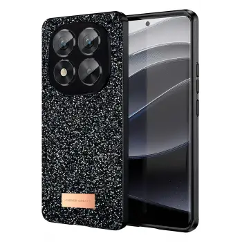 Onegif Xiaomi Redmi Note 14 Pro 5G Bright Simli Kapak - Siyah