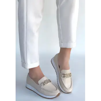 Otra Bej Cilt Babet Ayakkabı