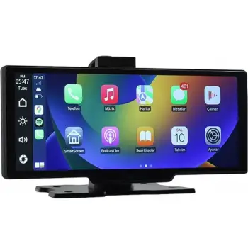 Ottocast 10 Taşınabilir Apple CarPlay & Android Auto, Ön & Arka Kameralı Araç Multimedya
