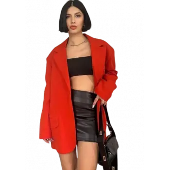 Oversize Ceket - KIRMIZI