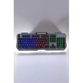 Oyuncu Klavyesi Q Klavye RGB Işıklı Mouse Hediyeli