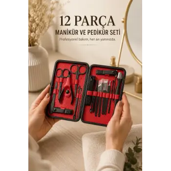 Paslanmaz Çelik Uçlu 17 Parça Profesyonel Manikür ve Pedikür Seti
