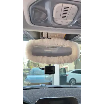 Peluş Dikiz Ayna Kılıfı Süs Beyaz