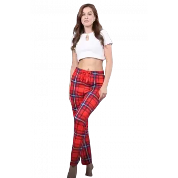 Pijama Altı Modal  Ring Viskon Kumaş-Ekose Desenli