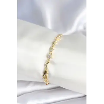 Pirinç Gold Renk Kadın Manifest Bileklik