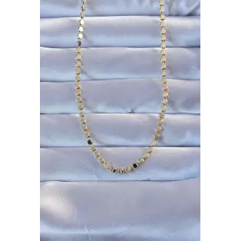 Pirinç Gold Renk Parçalı Ezme Kolye