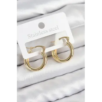 Pirinç Halka Model Gold Renk Kadın Küpe