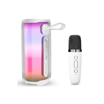 Pluse 5 Mikrofonlu RGB Kablosuz Hoparlör - Beyaz