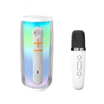 Pluse 6 Mikrofonlu RGB Kablosuz Hoparlör - Beyaz